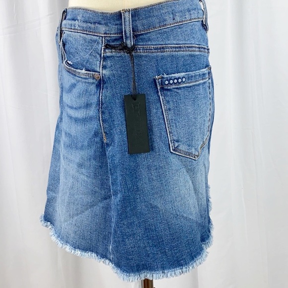 Blank NYC Way Back When Denim Skirt Raw Hem - Picture 2 of 13